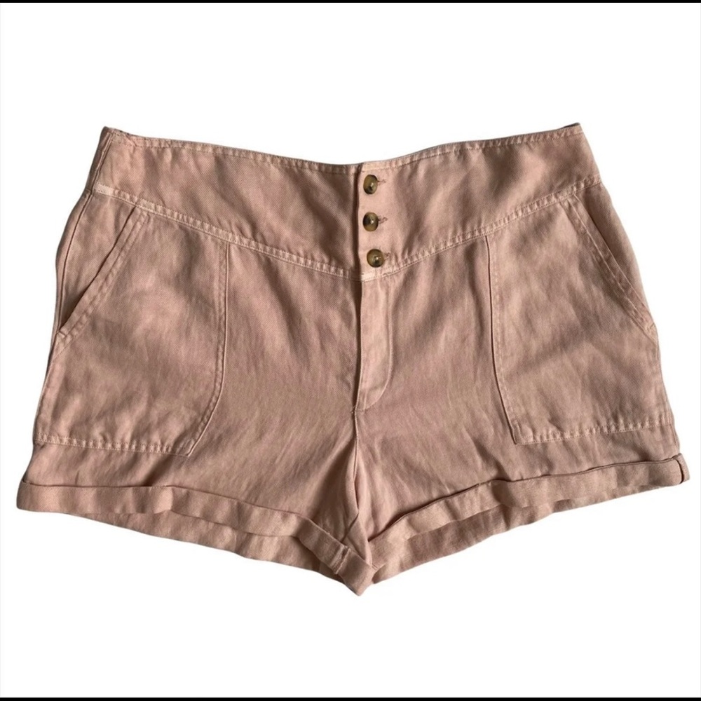 Aerie Twill V Shorts Linen Lyocell NWT